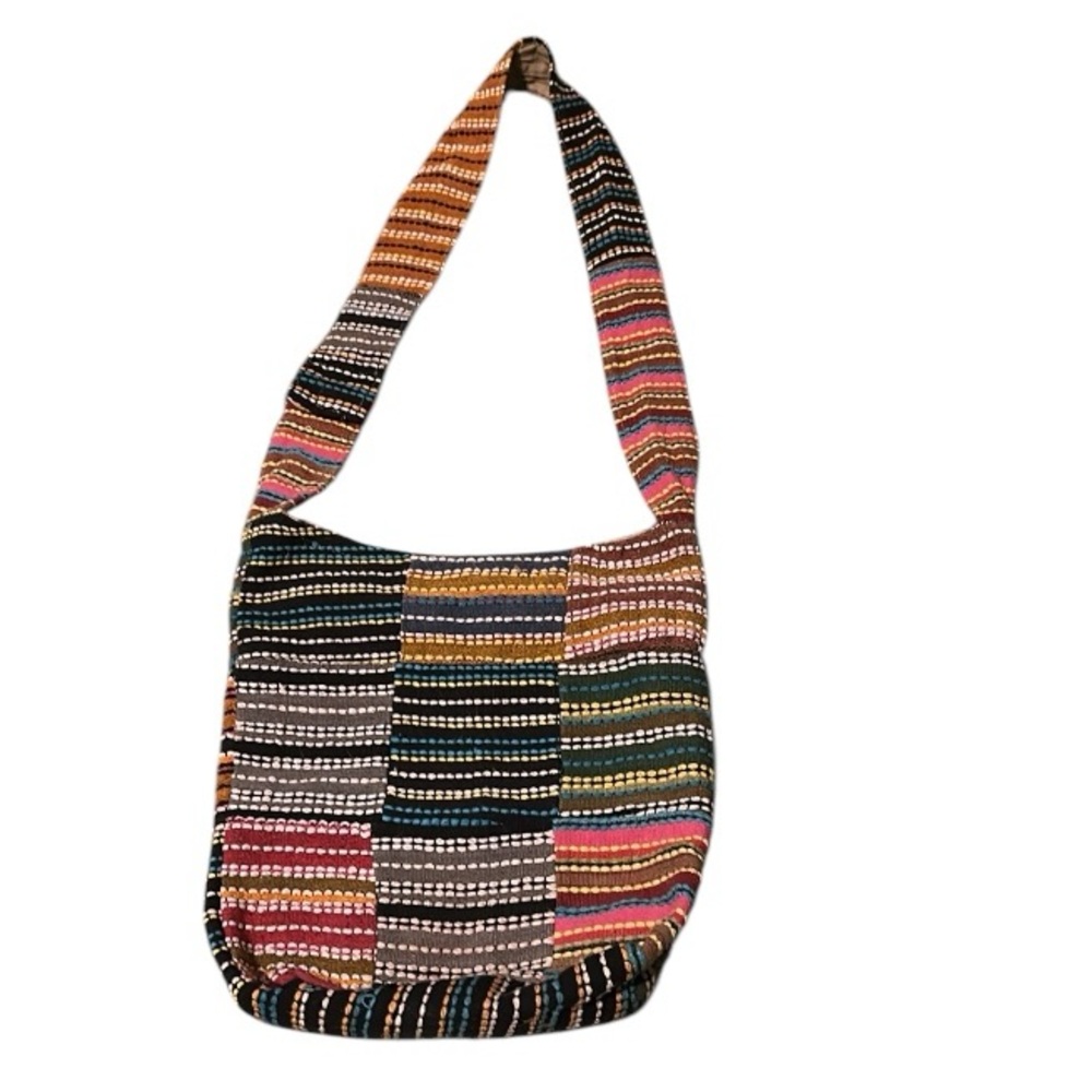 Multicolor Cotton Patchwork Crossbody Shoulder Bag - image 8